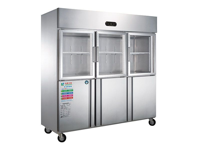 Q1.6LA6I double machine double temperature upper glass door cabinet